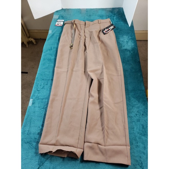 VINTAGE Item Eyes Pants Sz 18 Brown Belted Elastic Waist Ladies Made in USA NWT - Picture 2 of 16